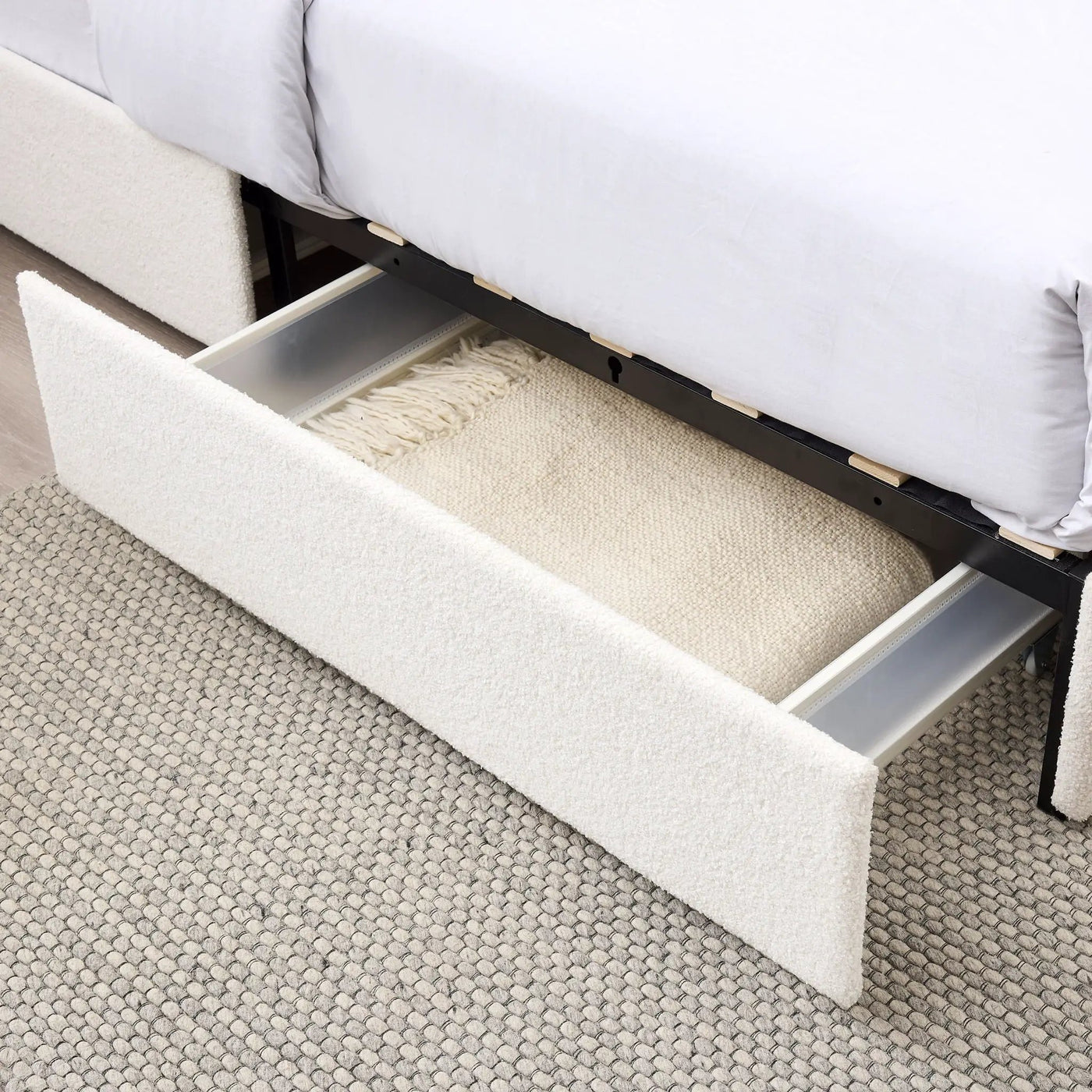 Liv - Patented With Drawers Upholstered Storage Platform Bed by HouseOfZazla