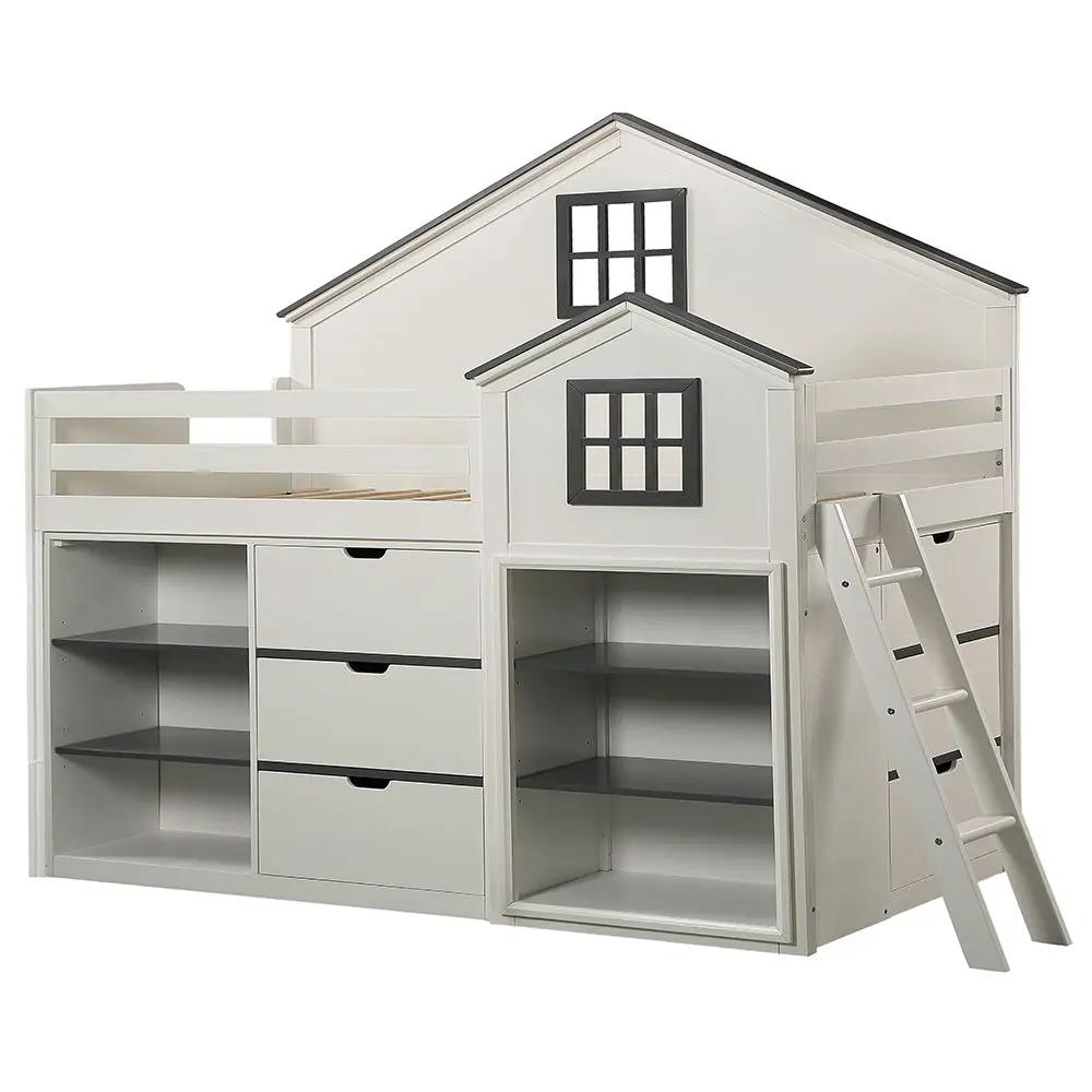 Ratana - Loft Bed - Gray & White by Unique Piece Furniture