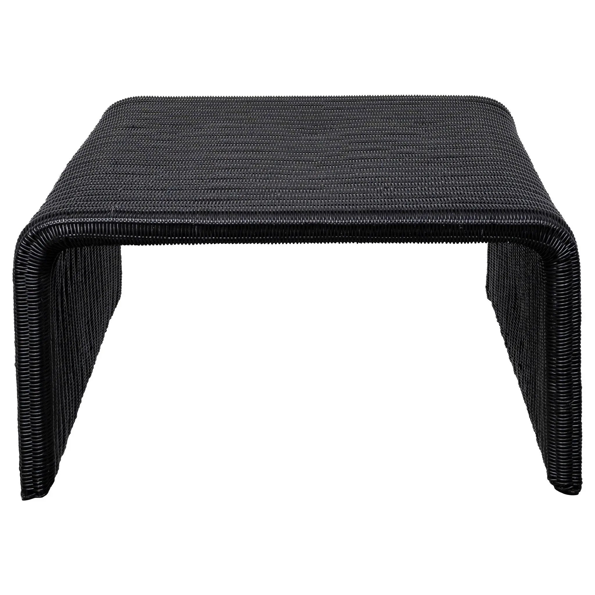 Cahya 2-piece Rattan Coffee and End Table Set Black by Unique Piece Furniture