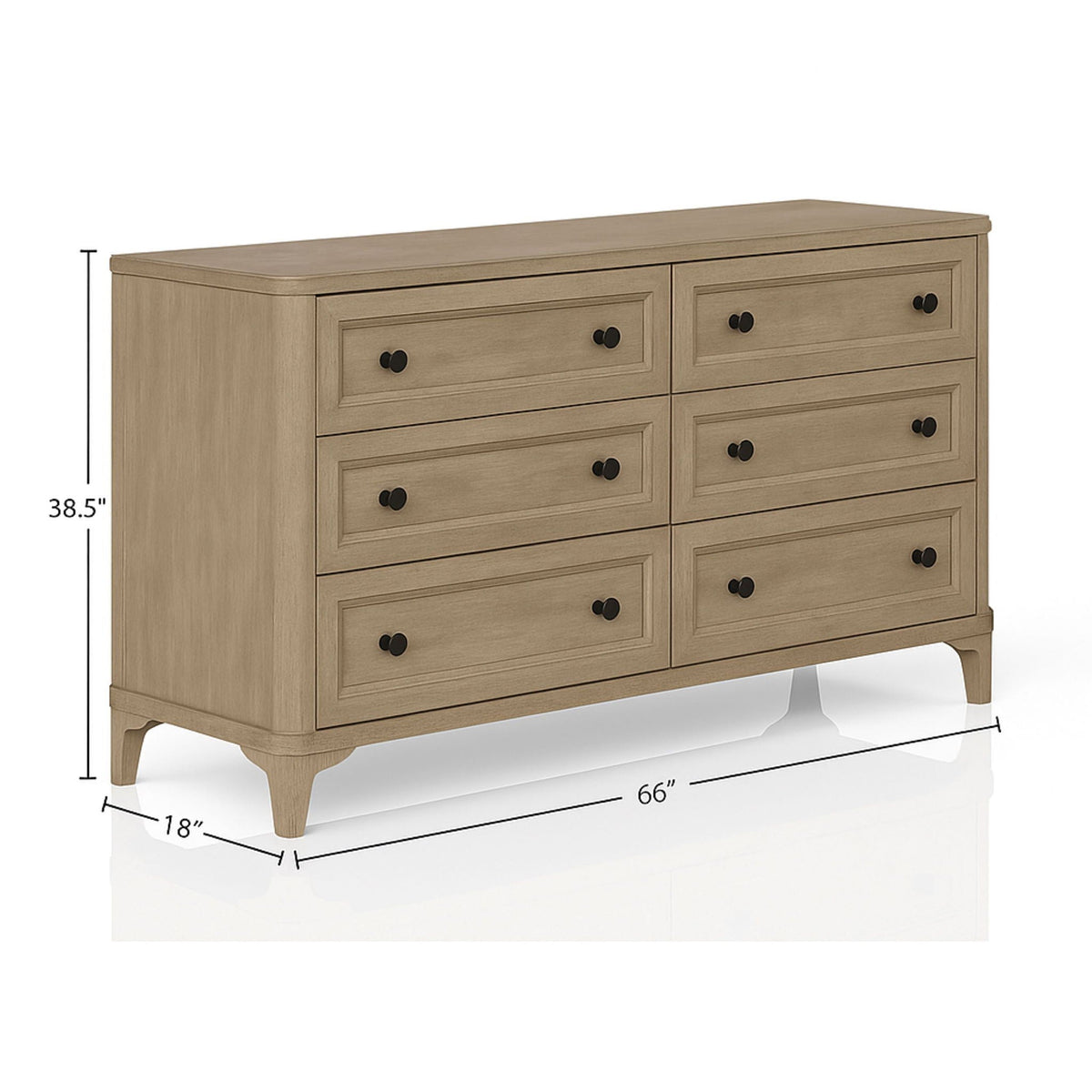 Sand Wood 6 Drawer Dresser with Cedar-Lined Drawers - Sand, photo 4 of 5
