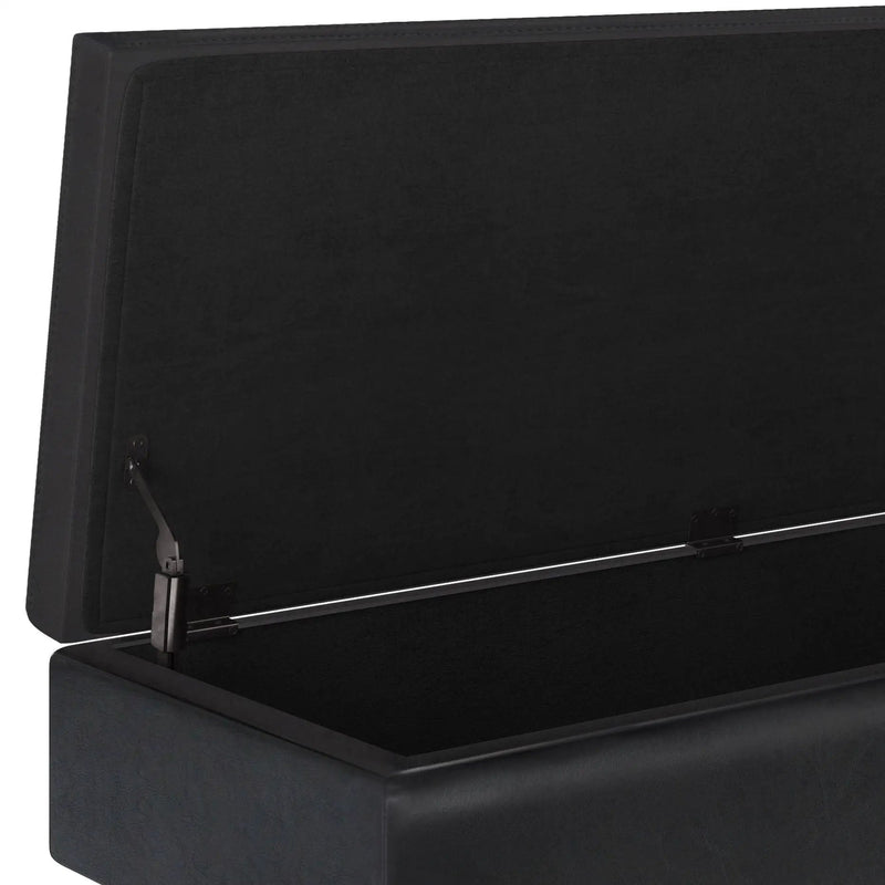 Owen - Rectangular Storage Ottoman - Midnight Black by HouseOfZazla