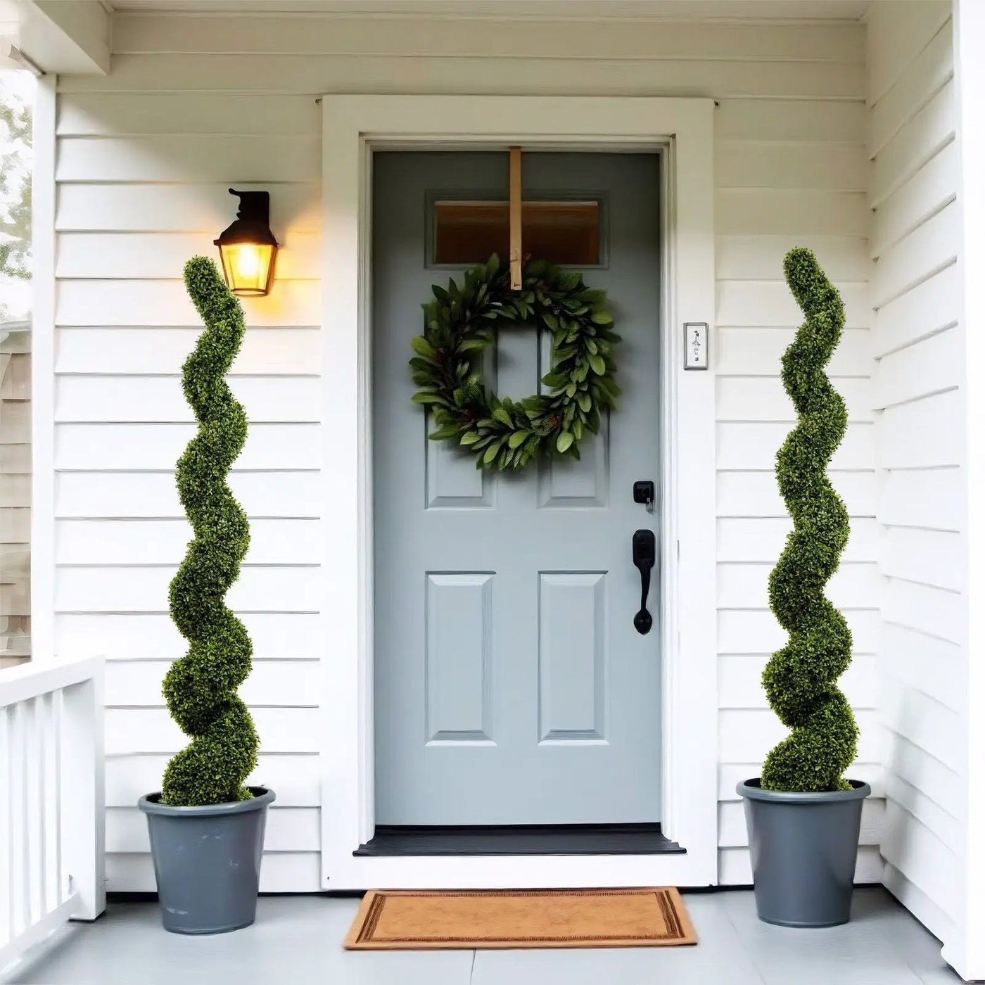 Artificial Outdoor UV Resistant Plastic Boxwood Topiary Spiral Tree by HouseOfZazla
