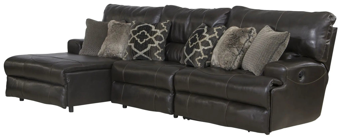 Como - 3 Piece Italian Leather Match Reclining Sectional by Unique Piece Furniture