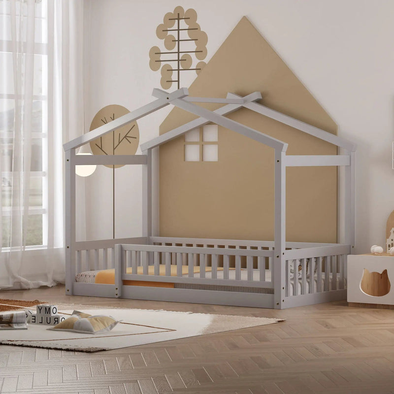 Bed House Bed Frame With Fence by Unique Piece Furniture