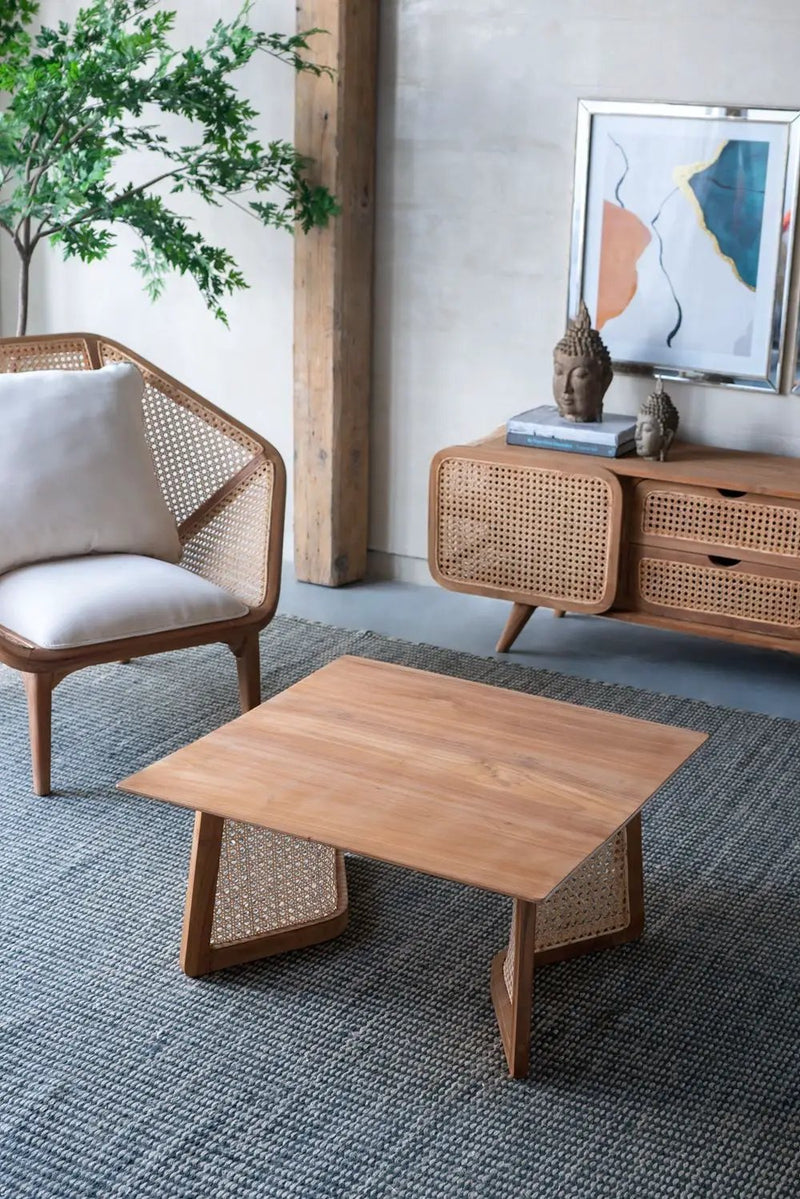 Teak Coffee Table - Natural Wood / Brown by HouseOfZazla