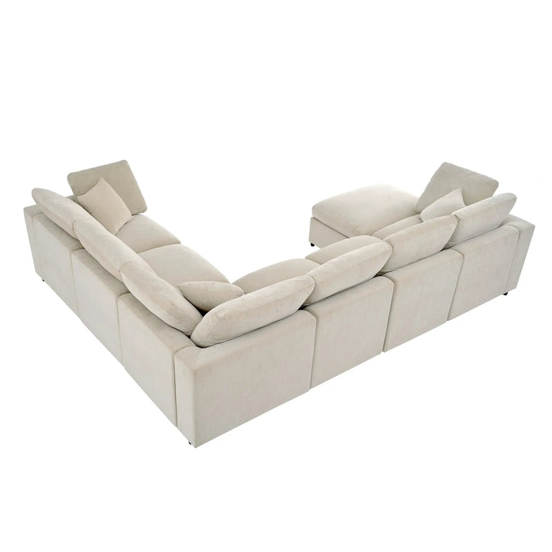 U_Style 120.8" Extra Large 7-Seater Modular Sectional Sofa by HouseOfZazla