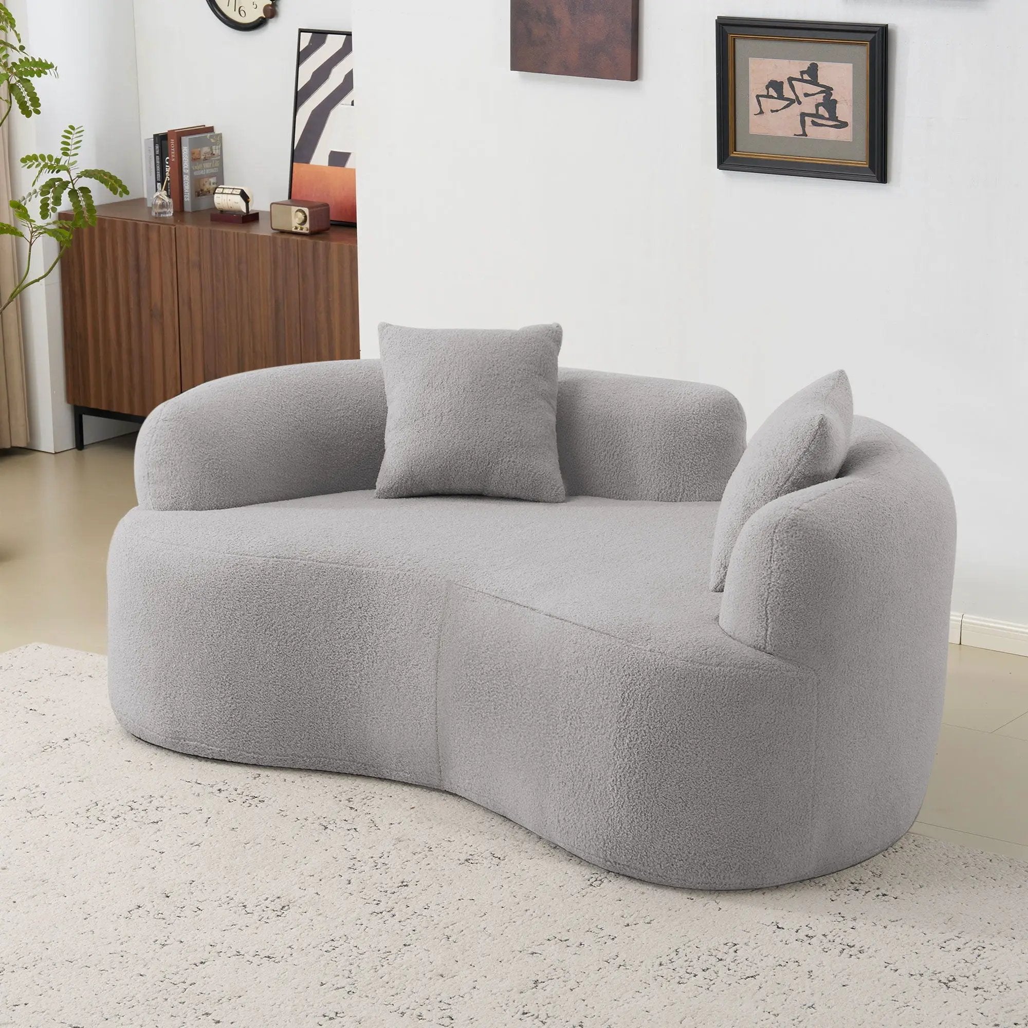 Modern Curved Loveseat by Unique Piece Furniture