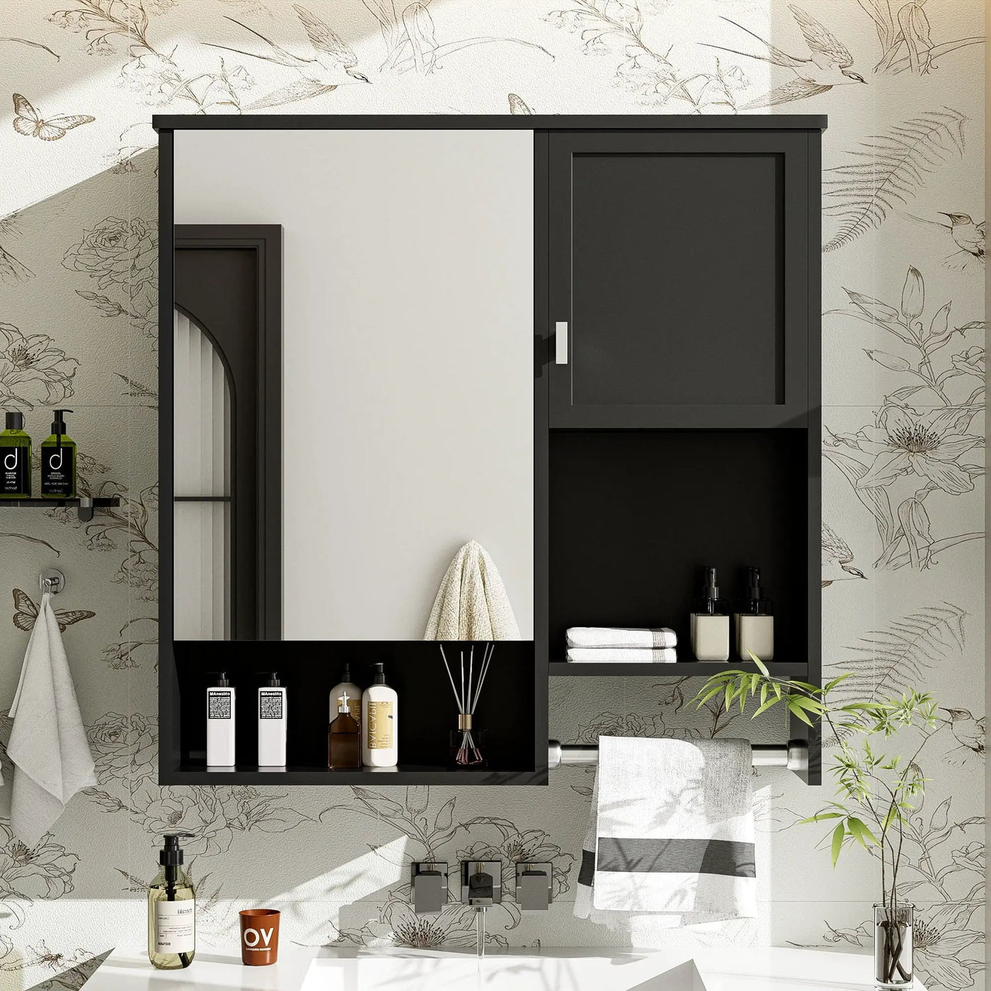 Modern Wall Mounted Bathroom Medicine Cabinet, Bathroom Wall Storage Cabinet With Mirror by HouseOfZazla