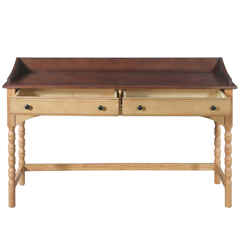 54'' Wooden Writing Desk with 2 Storage Drawers, photo 5 of 9