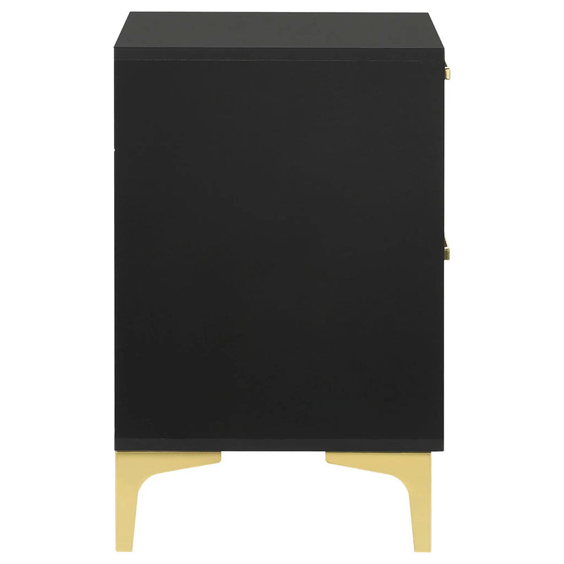 2 Drawer Rectangular Nightstand - Black