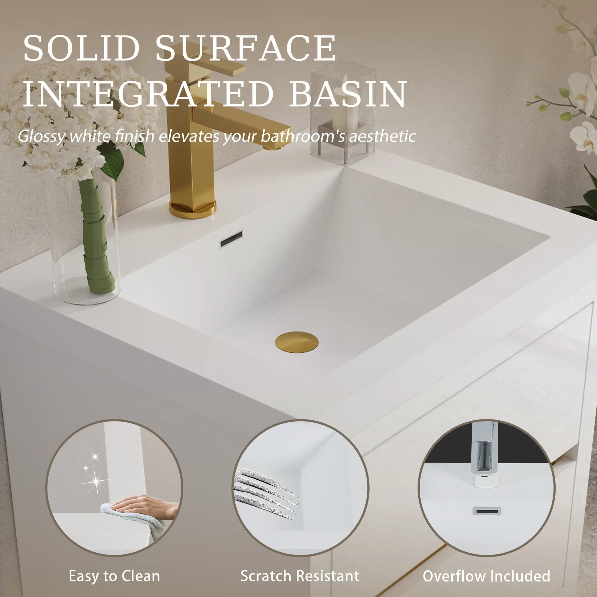 24" Wall-Mounted Bathroom Vanity with Sink and Storage Cabinet by HouseOfZazla