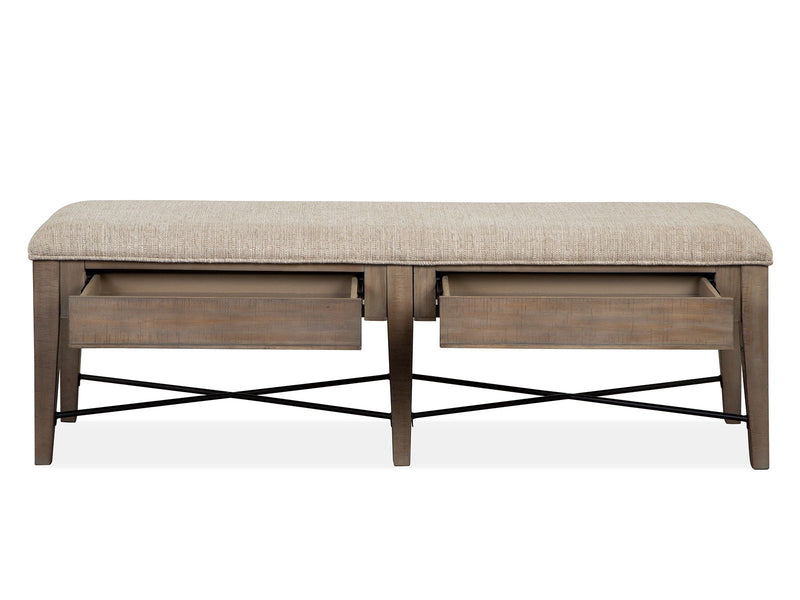 Paxton Place - Bench With Upholstered Seat - Dovetail Gray, photo 4 of 7