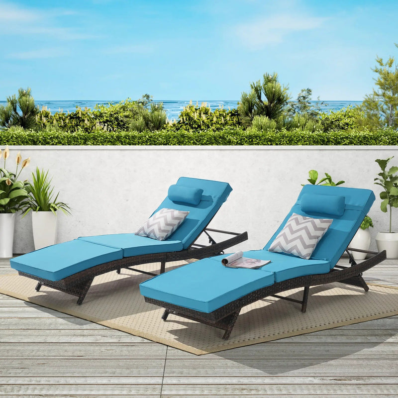 Outdoor Wicker Reclining Chair Set of 2 by HouseOfZazla