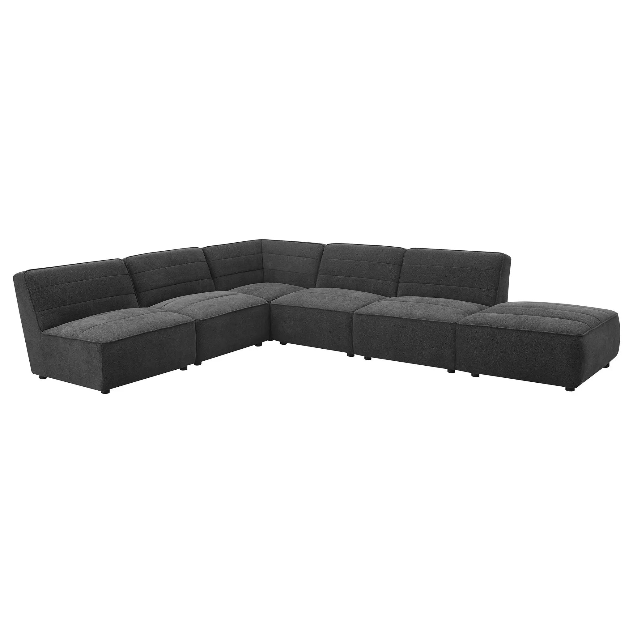 Sunny Square Upholstered Ottoman Dark Charcoal by Unique Piece Furniture