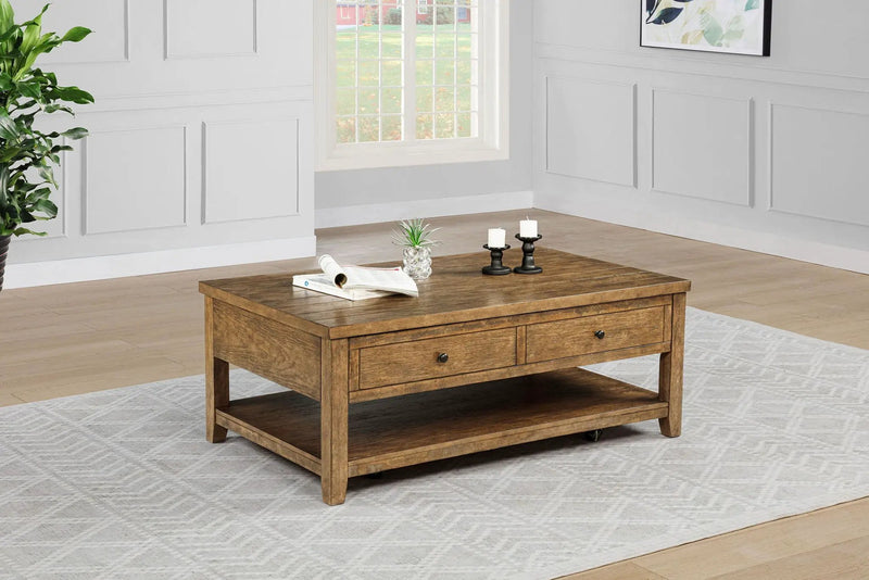 Payne 48-inch Mobile Lift Top Coffee Table Distressed Brown by Unique Piece Furniture
