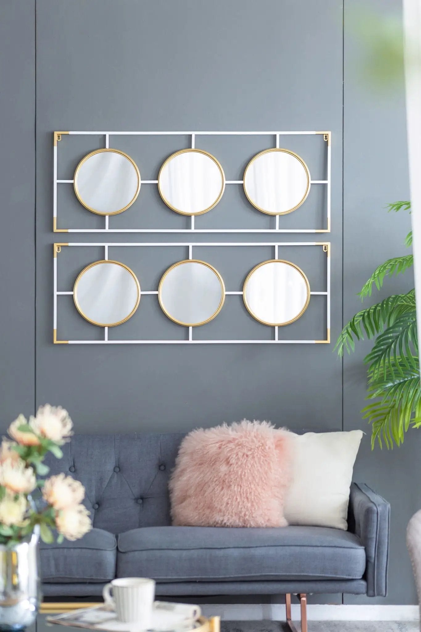 3 Mirror Piece Wall Mirror InRectangular Frame, Home Wall Decor For Bedroom Living Room by HouseOfZazla