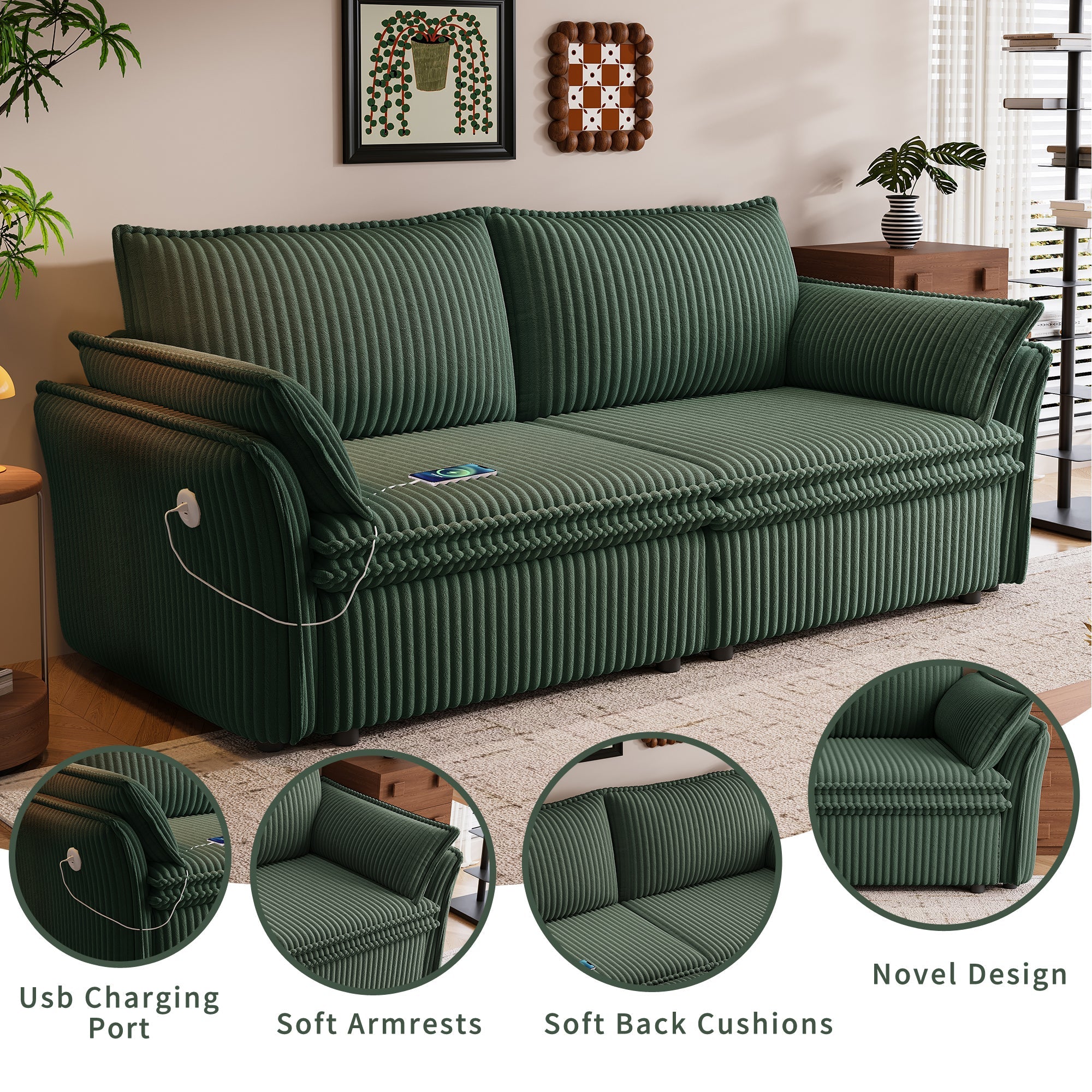 Multi-Functional 85-Inch Convertible Sofa Bed by HouseOfZazla