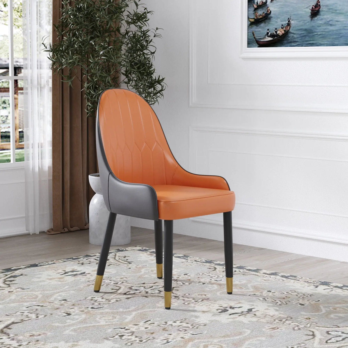 Modern Sponge-Filled Dining Chair, Solid Wood Metal Legs, Suitable For Restaurants, Living Rooms And Rooms (Set of 2) by HouseOfZazla