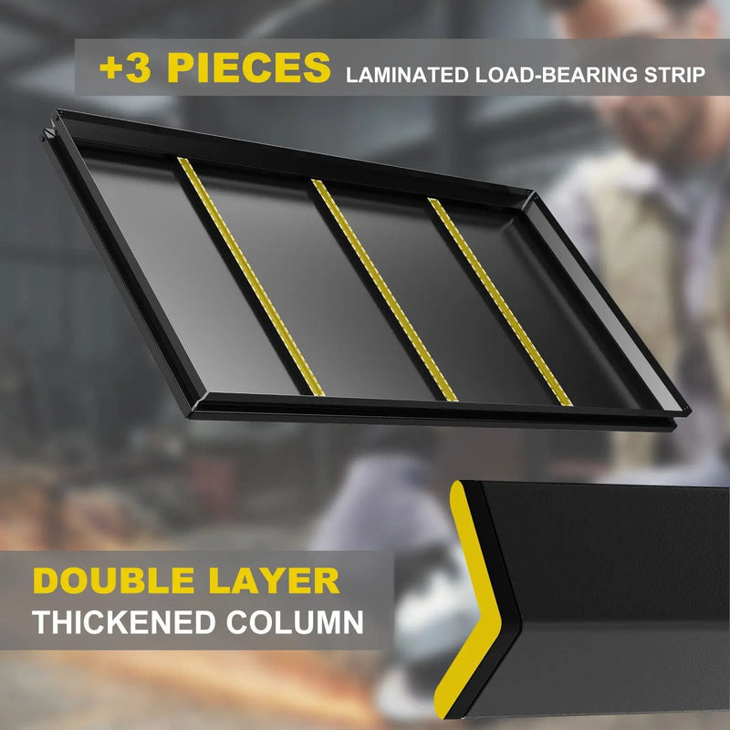 Shelves With 5 Removable Dividers, Durable For Garage - Black by HouseOfZazla