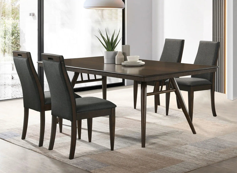 Wes 5-piece Rectangular Dining Table Set Dark Walnut by Unique Piece Furniture