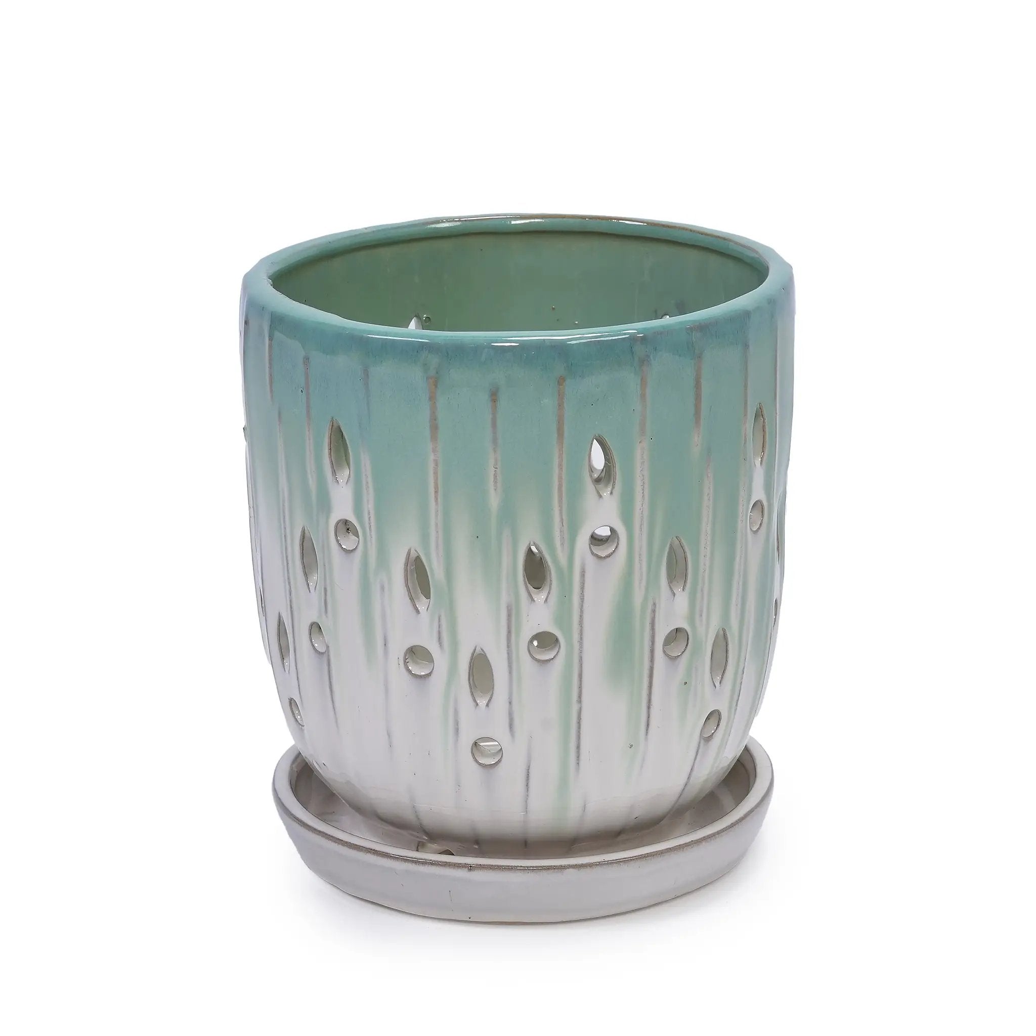 Set of 2 Ceramic Flowerpots with Drainage Hole by HouseOfZazla