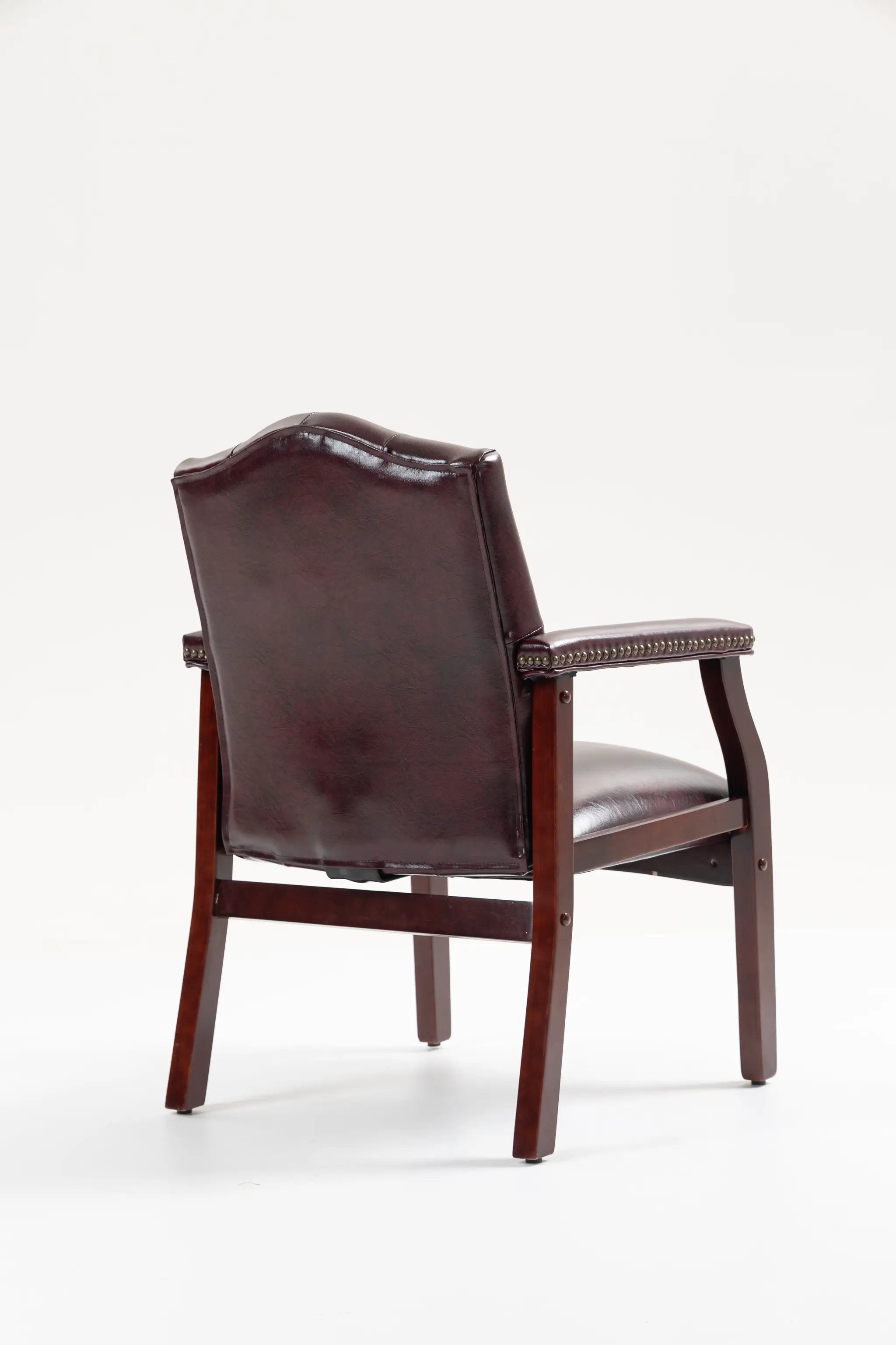 Burgundy Leather Reception Guest Chairs by HouseOfZazla
