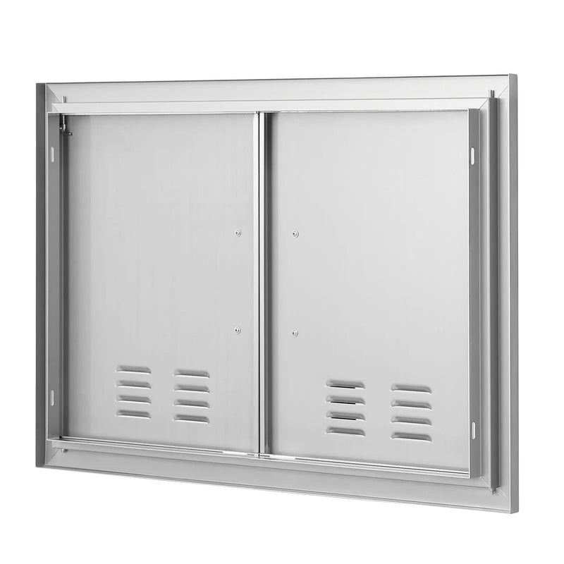 BBQ Access Door, 30W x 21H Inch Double Stainless Steel Outdoor Kitchen Door by HouseOfZazla