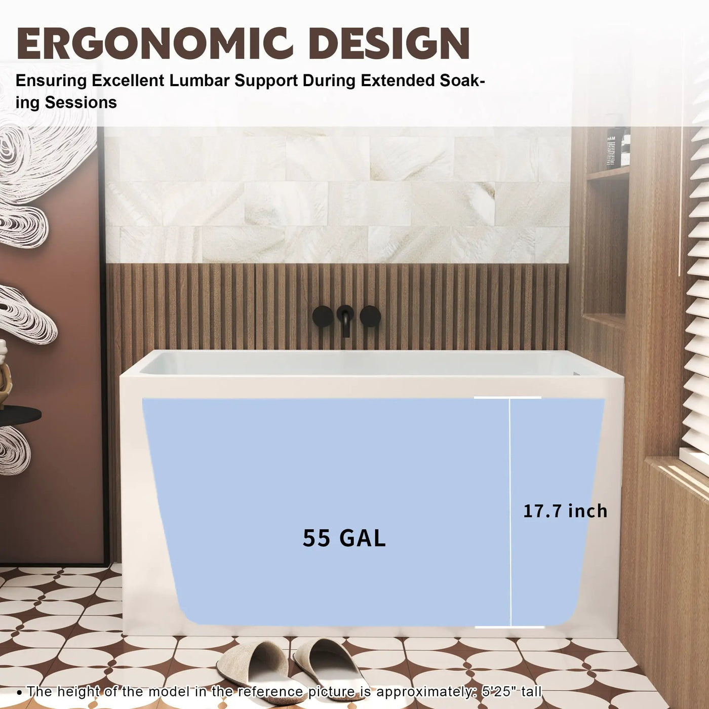Freestanding Bathtub With Drain, Rectangular Shape by HouseOfZazla