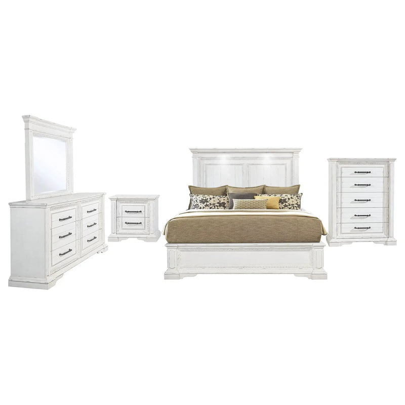McKinney 5-piece Eastern King Bedroom Set Vintage White by Unique Piece Furniture