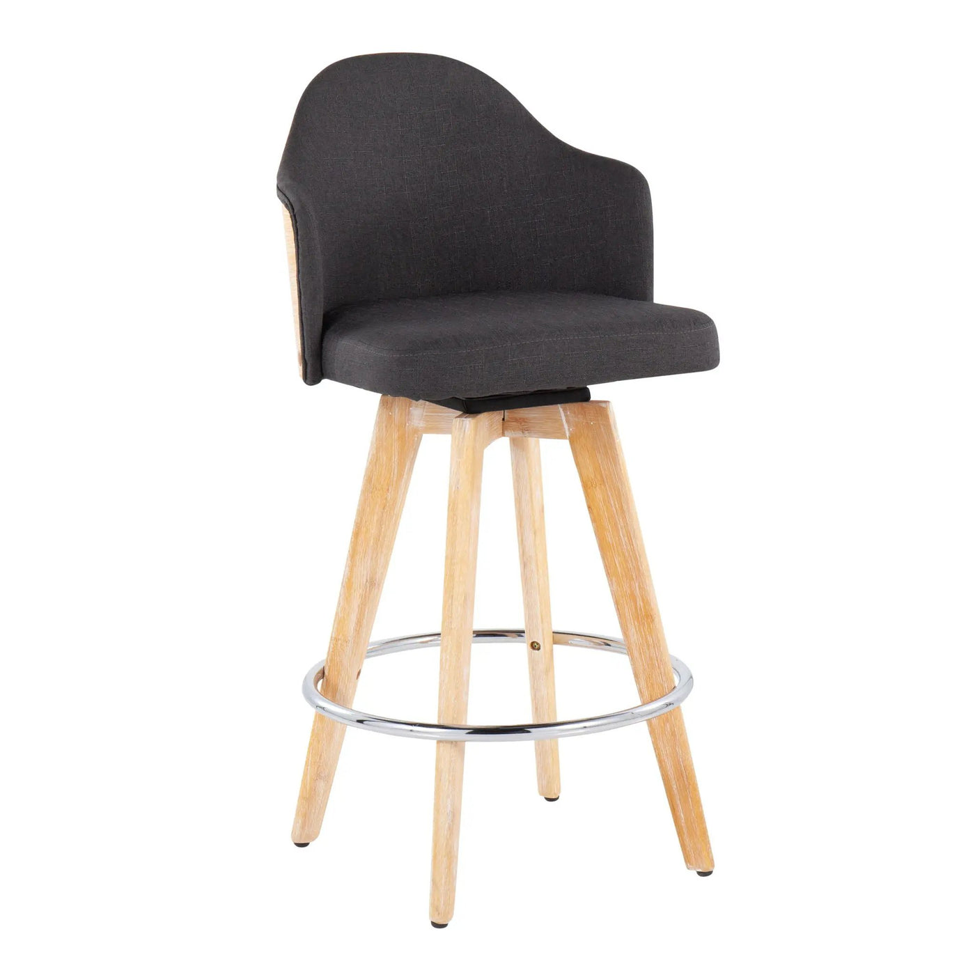 Ahoy - Contemporary Fixed Height Counter Stool & Round Footrest (Set of 2) by HouseOfZazla