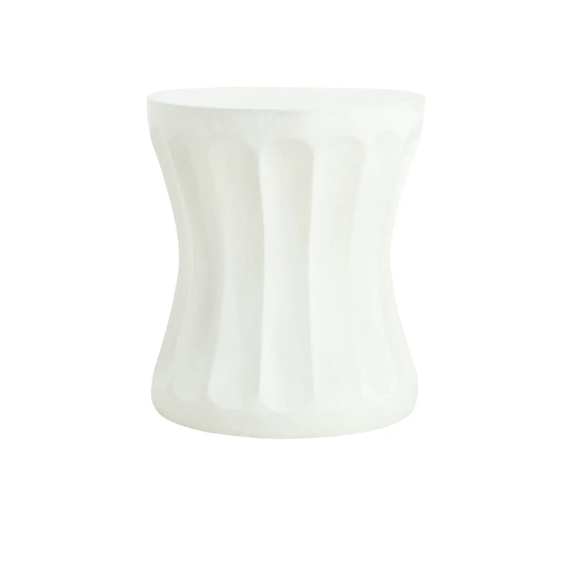 Outdoor Round Concrete Antique White Side Table by HouseOfZazla