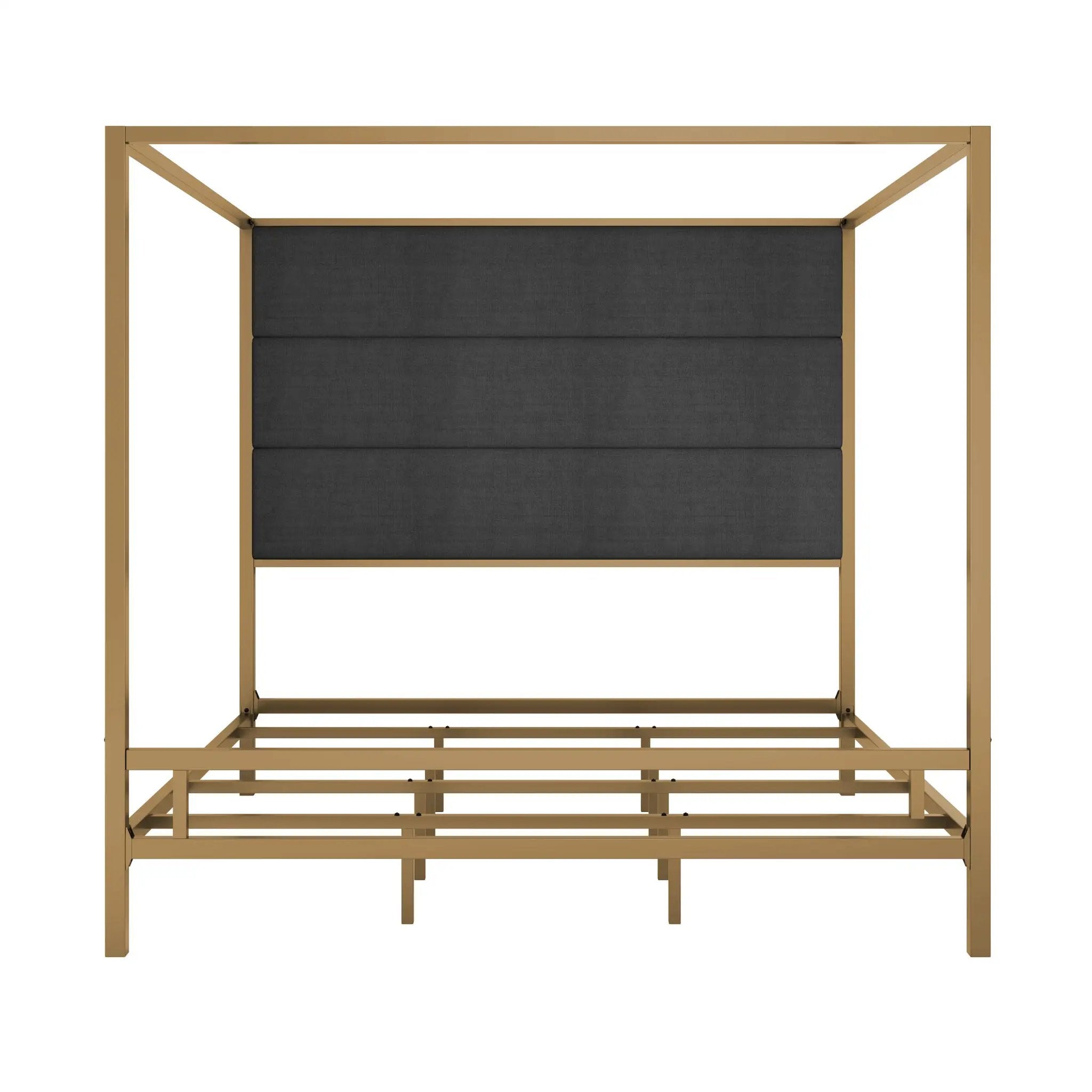 Modern Gold Metal Canopy Bed by HouseOfZazla