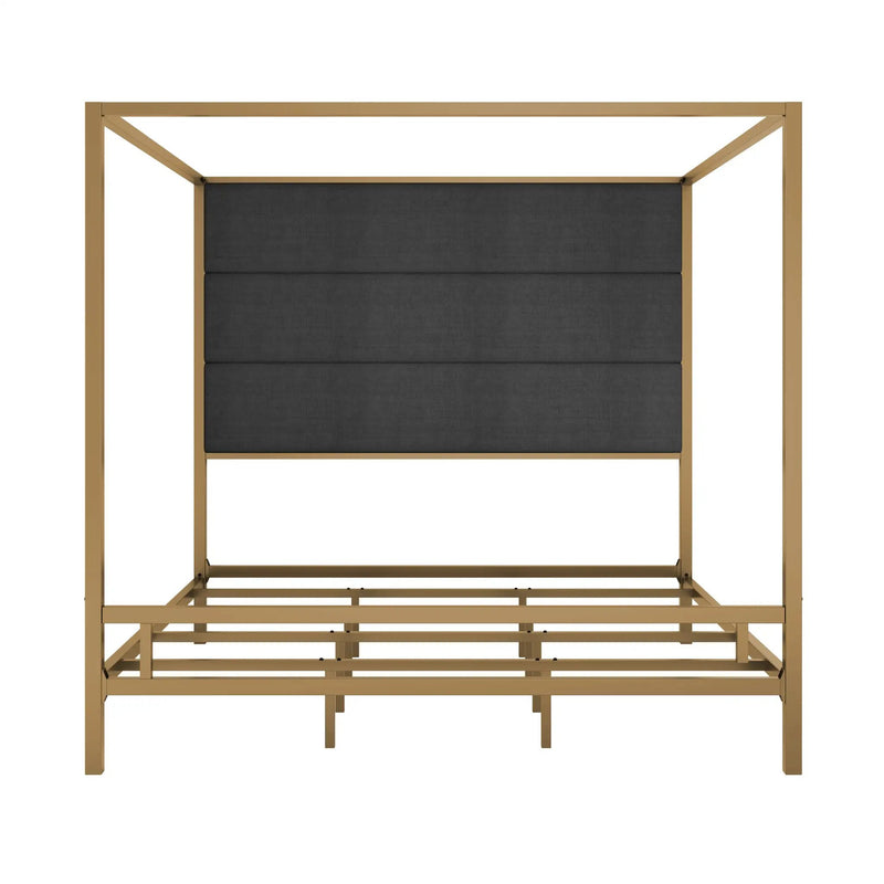Modern Gold Metal Canopy Bed by HouseOfZazla