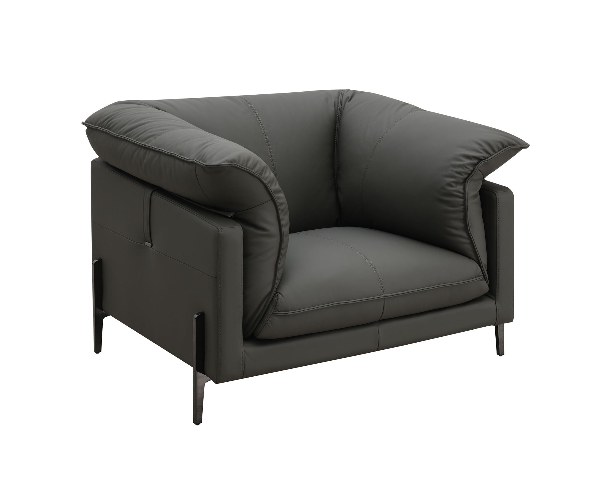 Tadi - Top Grain Leather Chair - Black by HouseOfZazla