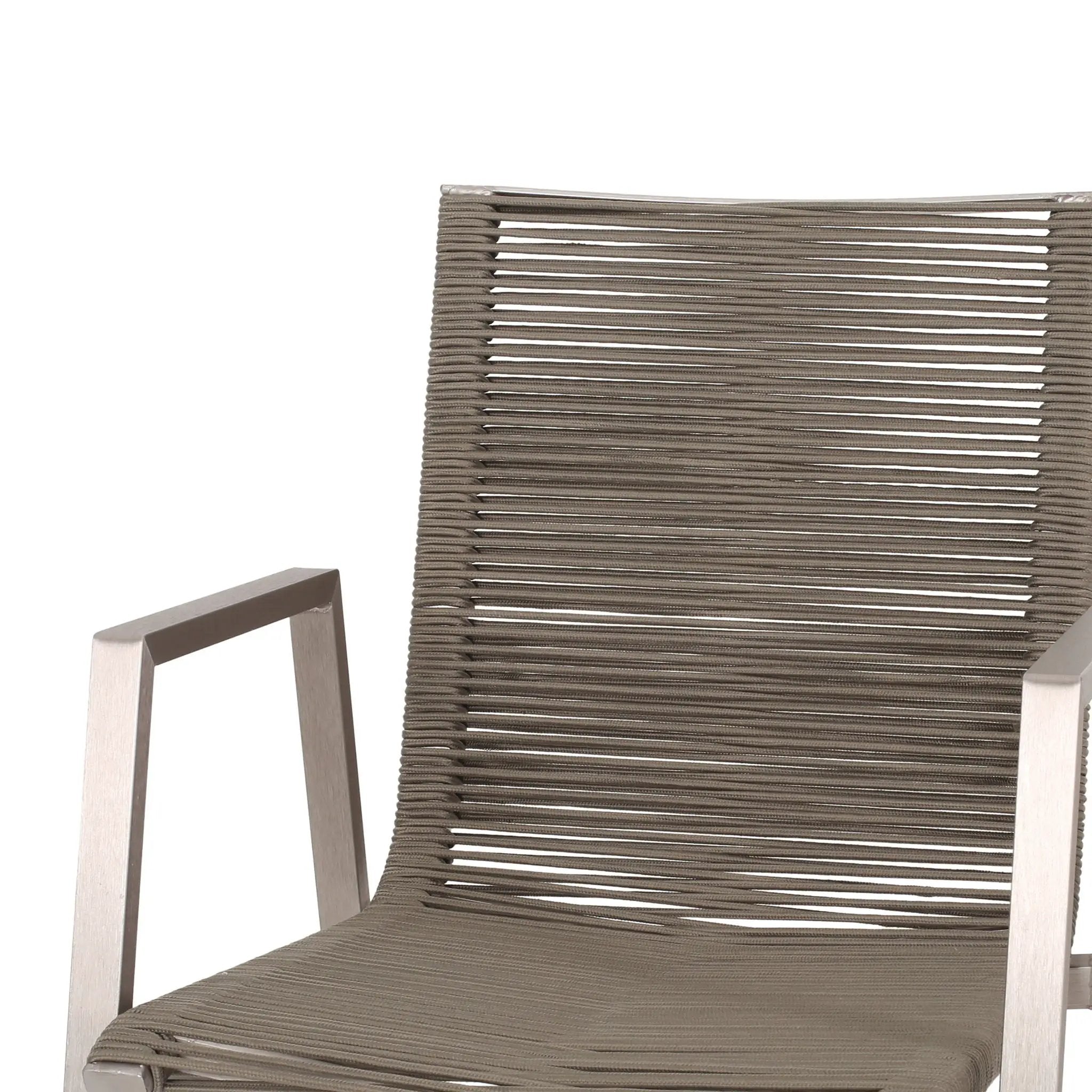 Outdoor Modern Aluminum Dining Chair Set With Rope Sea (Set of 2) by HouseOfZazla