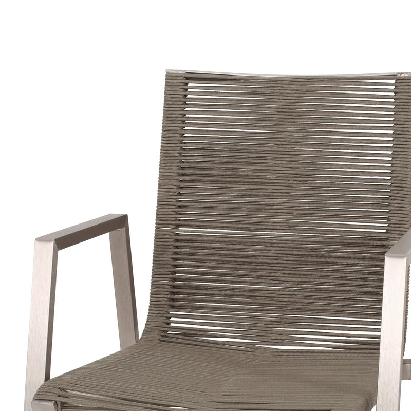 Outdoor Modern Aluminum Dining Chair Set With Rope Sea (Set of 2) by HouseOfZazla