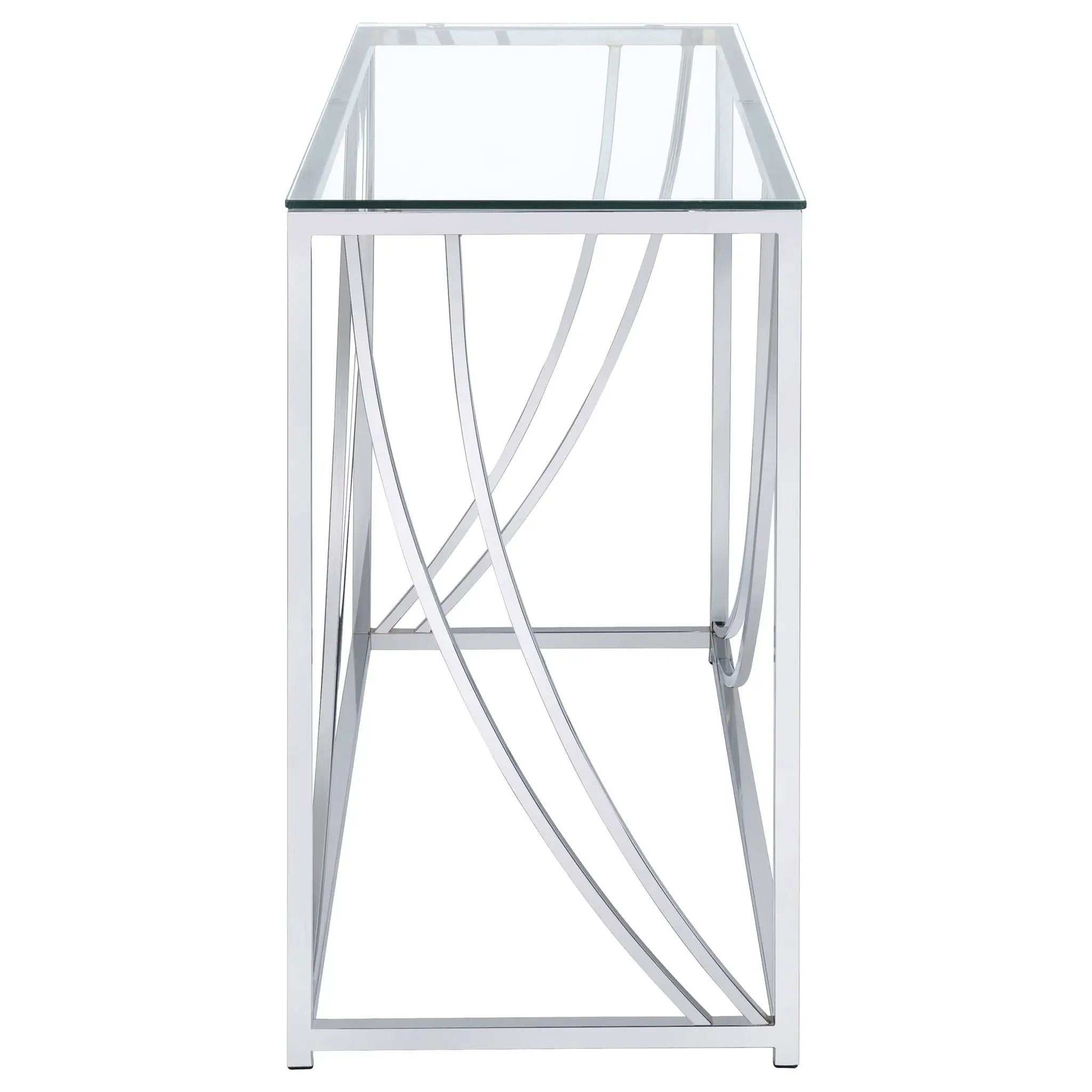 Lille Glass Top Entryway Console Table Accents Chrome by Unique Piece Furniture