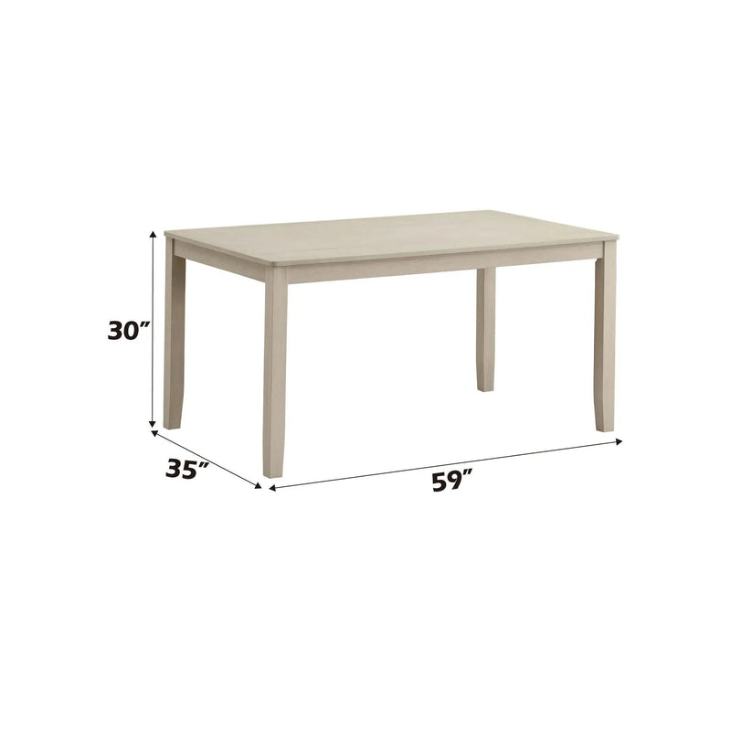 Ferris - 7 Piece Dining Set With Cross Back Chairs And Rectangular Table - Antique White by HouseOfZazla