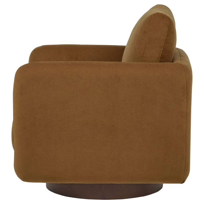 Iris Fabric Upholstered Swivel Accent Chair Rust by Unique Piece Furniture