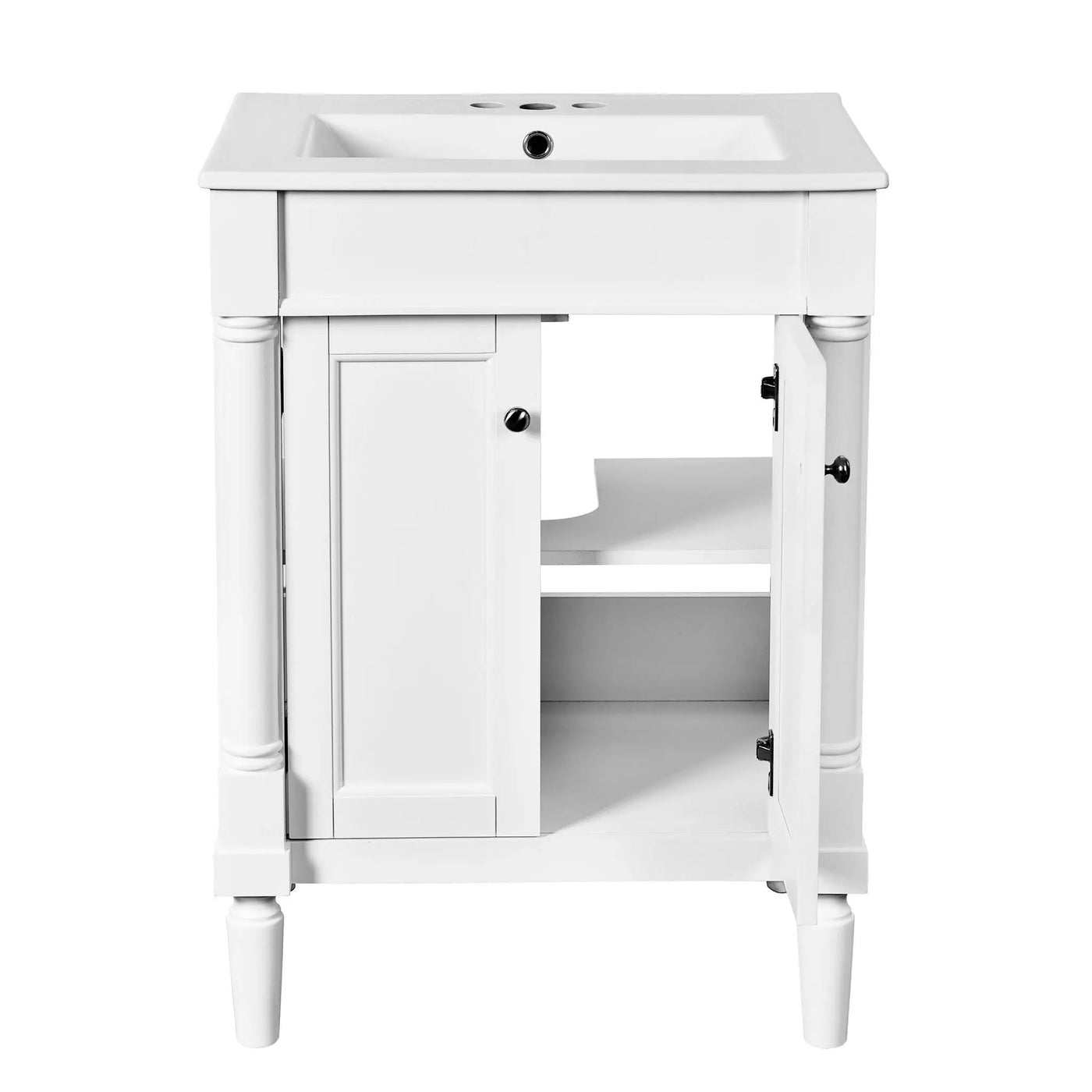 Bathroom Vanity With Top Sink, 2 Tier Storage Cabinet by HouseOfZazla