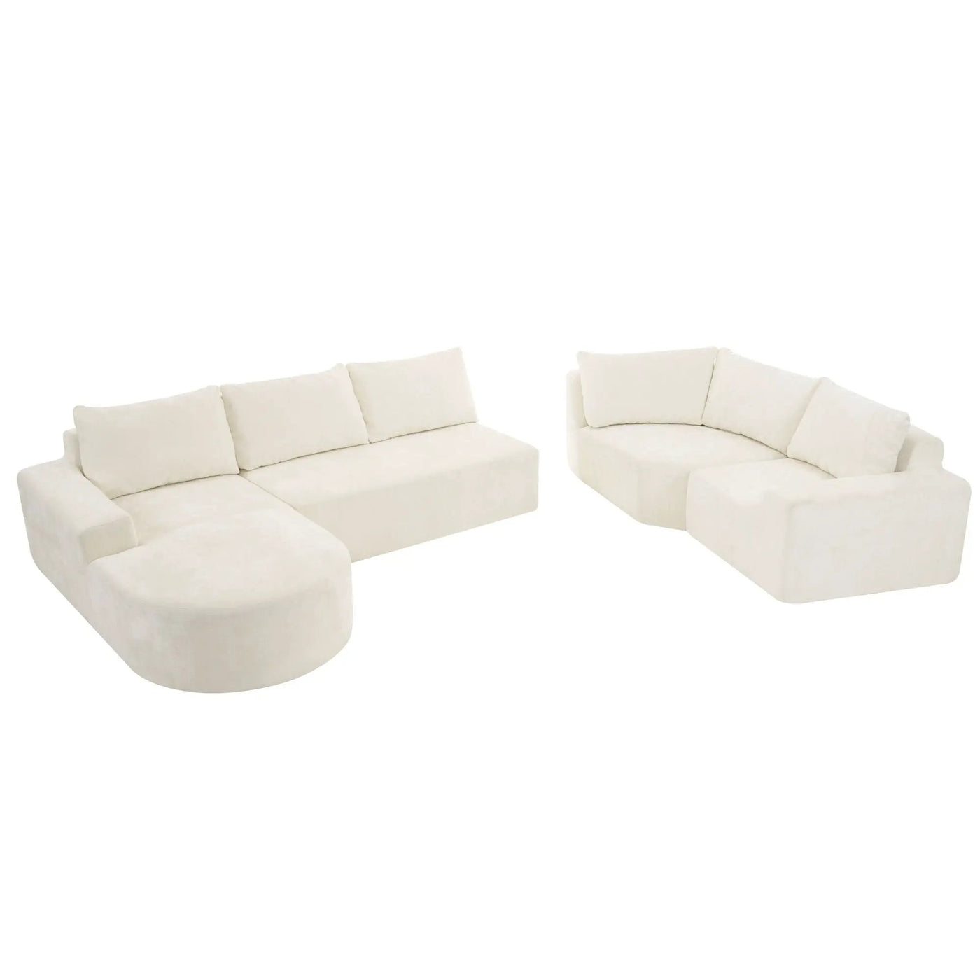 Modular Cloud Sectional Sofa Set, U-Shaped Upholstered Couch With Deep Seat by HouseOfZazla