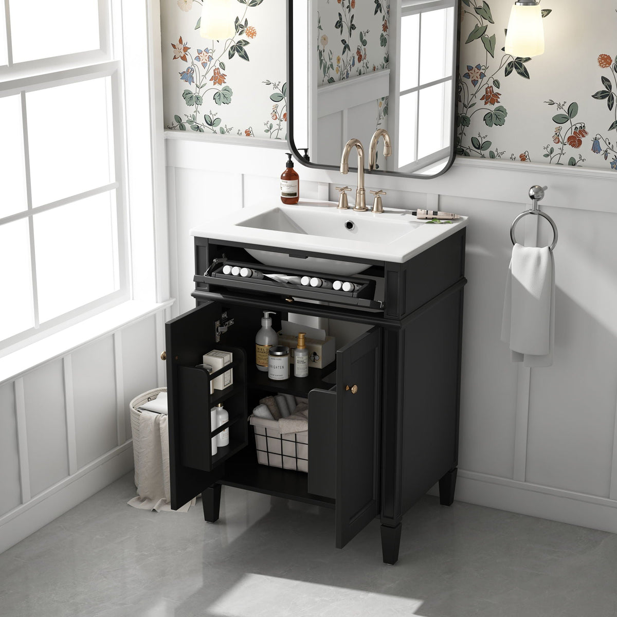 Bathroom Vanity With 2 Doors And Tip Out Drawer, Soft Closing Hinges, photo 14 of 28