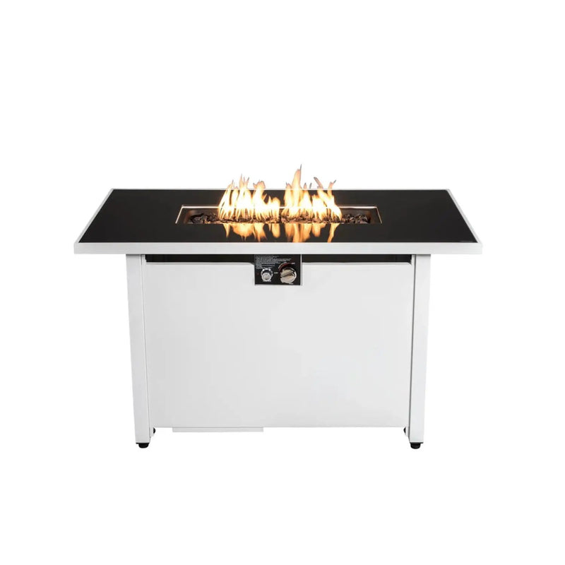 Outdoor 43" Rectangular Fire Pit Table With Adjustable Flame Control - White by HouseOfZazla