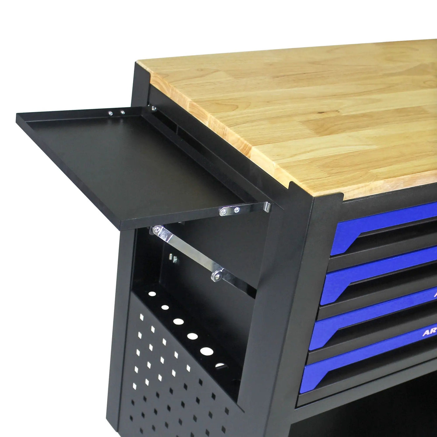 4 Drawers Multifunctional Tool Cart With Wheels And Wooden Top by HouseOfZazla