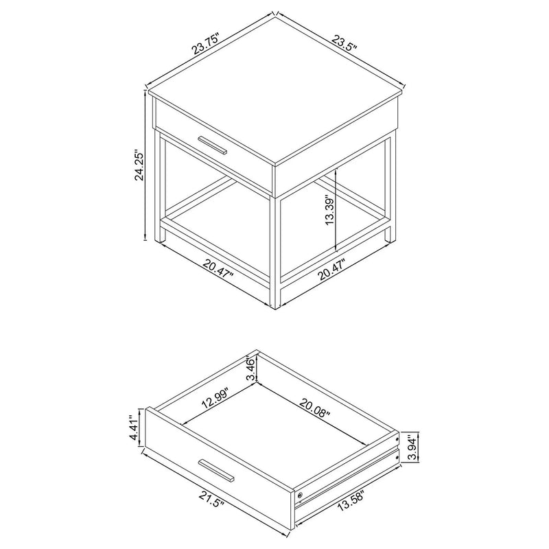 Byers 2-piece Lift Top Coffee and End Table Set Brown Oak by Unique Piece Furniture