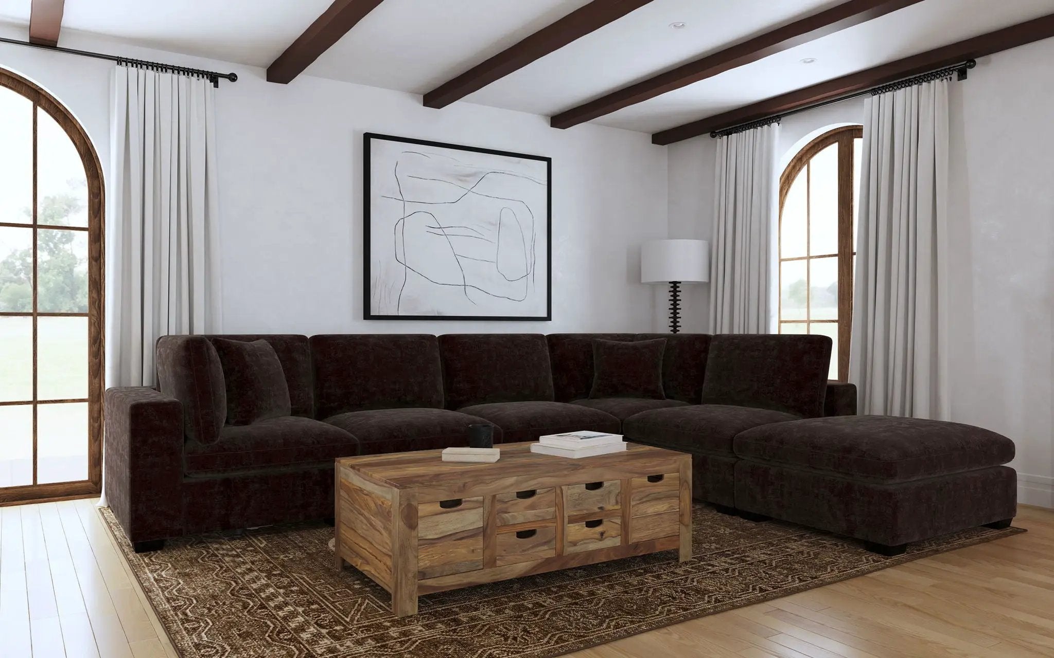 Lakeview 6-piece Upholstered Modular Sectional Chocolate by Unique Piece Furniture