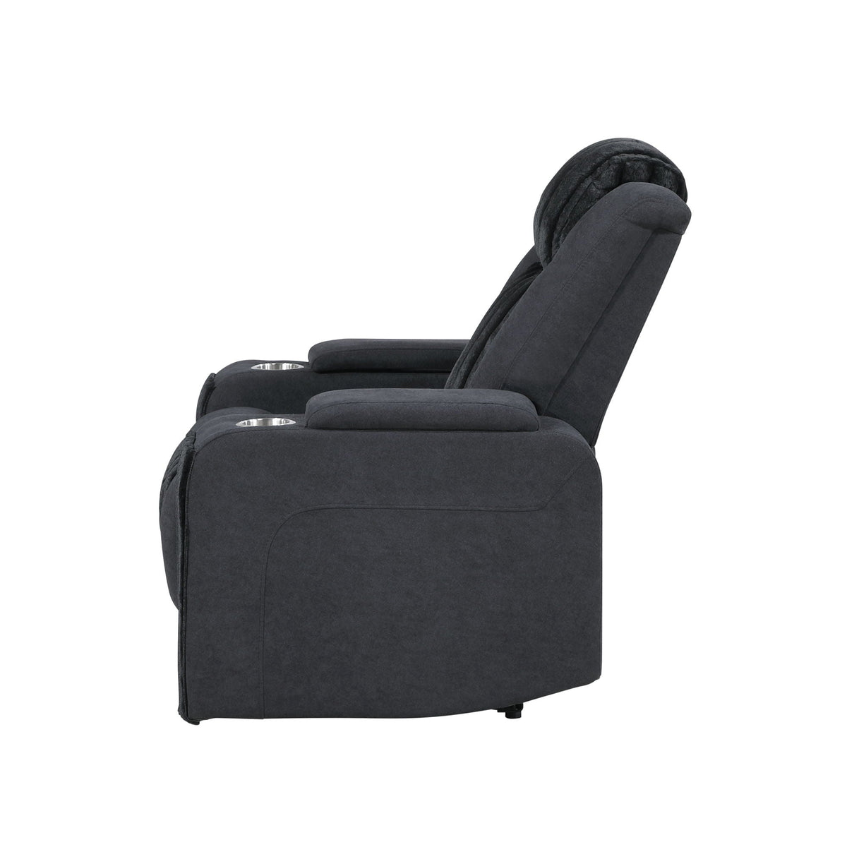 Power Recliner Chair with Power Headrest and LED Lighting - Black, Dark Brown, or Dark Gray, photo 14 of 21