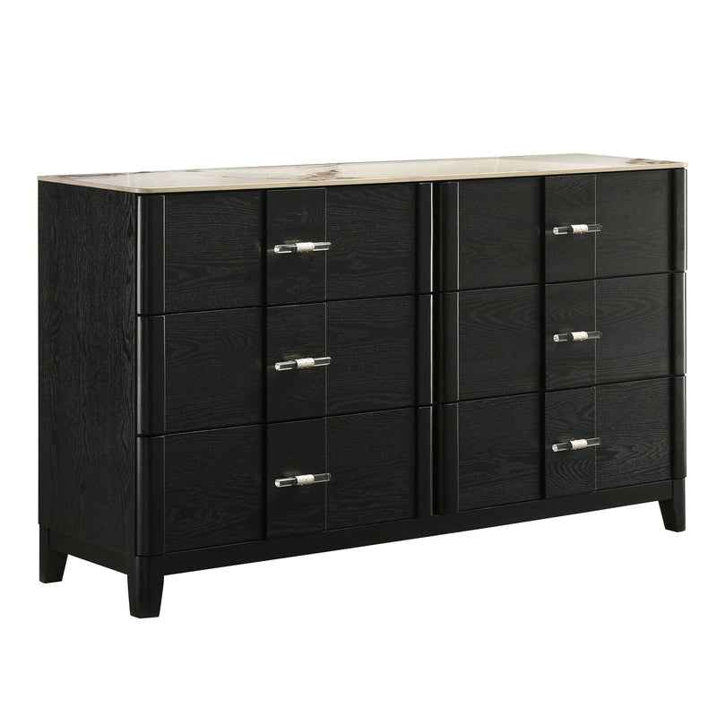 Opel - 6 Drawer Dresser - Black by HouseOfZazla