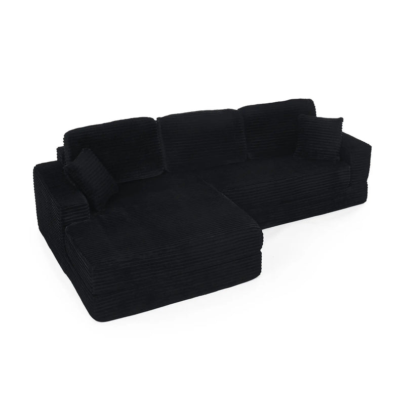 Modern Minimalist L Shape Modular Sectional Sofa, Couch by Unique Piece Furniture