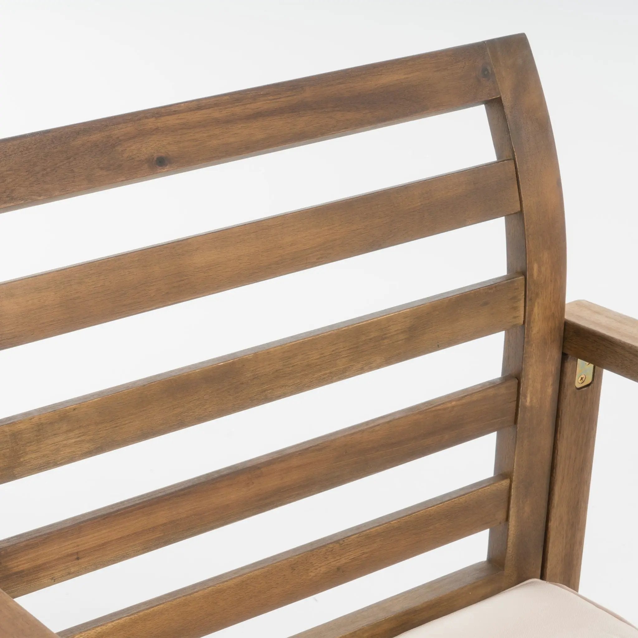 Outdoor Acacia Wood Club Chairs, 2-Piece Set - Natural Stained / White by HouseOfZazla